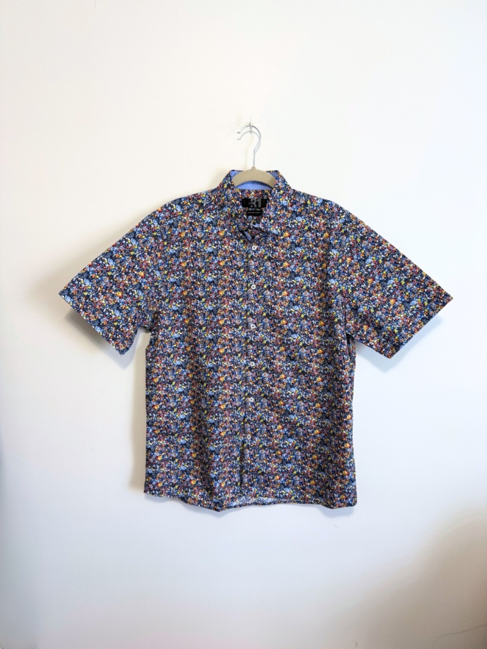 Simons Le31 Men's Button Down Regular Fit Shirt Floral Multi-Color L